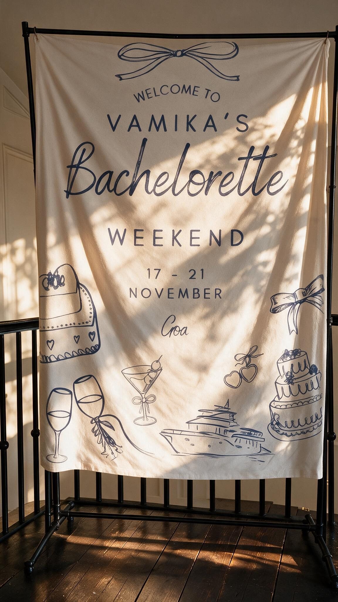 Grand Welcome Tapestry for a bachelorette weekend in Goa