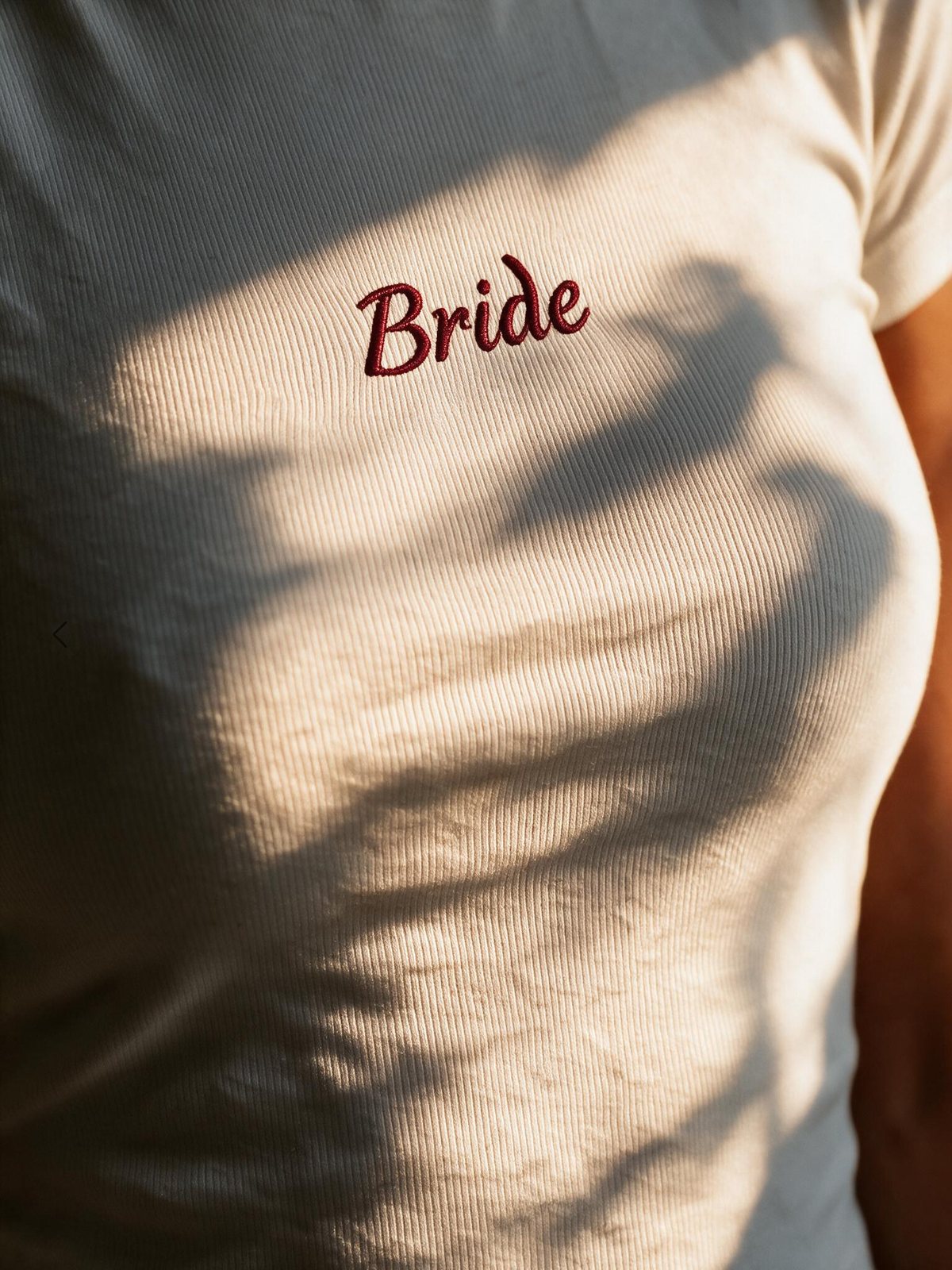 Signature Baby Tee with Bride embroidered in burgundy